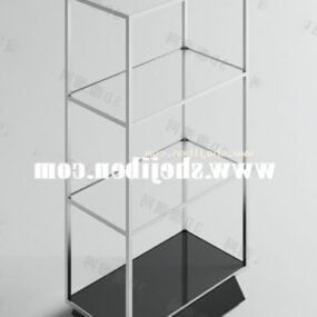 Modelo 3d de refrigerador de prateleira de vidro de supermercado