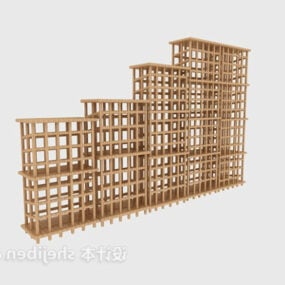 3д модель корпусной мебели с деревянным каркасом