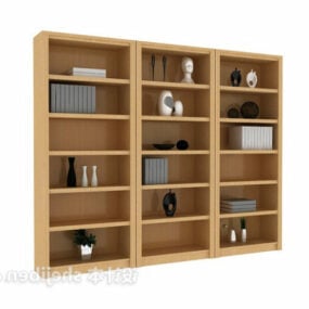 Modelo 3d de móveis de gabinete de madeira de parede