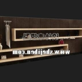 Shelves With Various Decorative, Vase, Book, Potted Plant 3d model