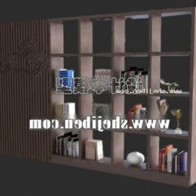 Model 3D czarnej pionowej półki