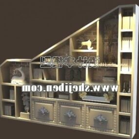 Rak Furnitur Stylist Dengan model 3d Tumpukan Buku