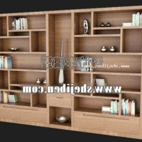 Étagère de meubles de styliste avec pile de livres modèle 3D