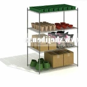 Supermarket Display Shelf V1 3d model