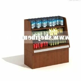 Wall Rack Wooden Cabinet Decoration 3d model