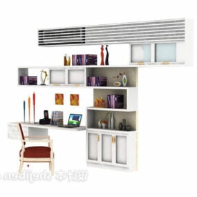 Bookcase Shelf With Chair 3d model