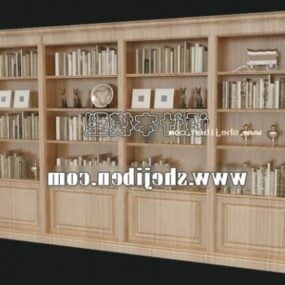 Bibliothèque murale en bois modèle 3D