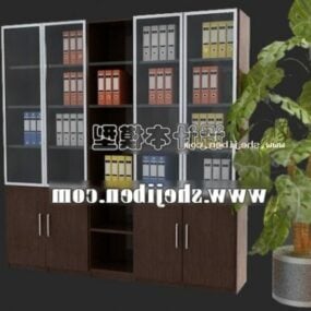 Model 3D szklanych drzwi regału biurowego