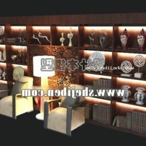 Modelo 3D de móveis de estante de vitrine chinesa