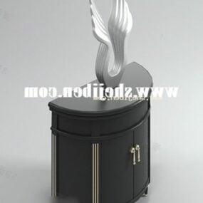 Black Display Cabinet With Artwork 3d model