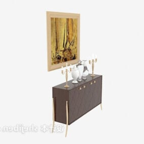 Display Cabinet With Painting 3d model