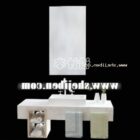 鏡付きの白い洗面台の家具
