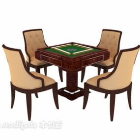 Furnitur Permainan Meja Mahjong Antik model 3d