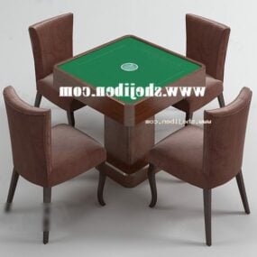 Stół do gry Mahjong w kasynie z krzesłem Model 3D