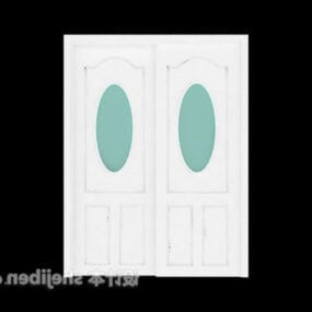 3д модель раздвижной двери, окрашенной в белый цвет мебели