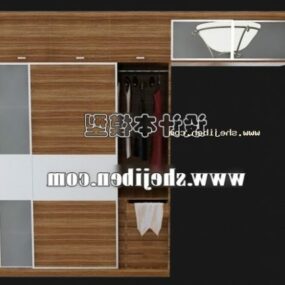3д модель деревянной гардеробной мебели из МДФ