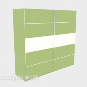 Armoire à portes coulissantes de couleur verte modèle 3D