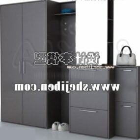 Dark Grey Wardrobe Furniture 3d model