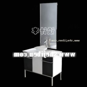Washbasin With Vertical Mirror 3d model