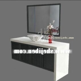 Washbasin With Rectangle Mirror 3d model