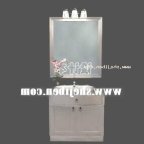Washbasin Mirror With Headlight Lamp 3d model