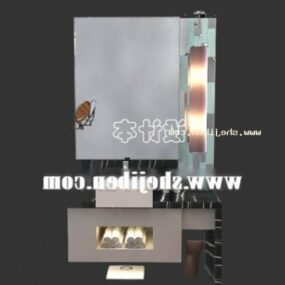 Moderni pesuallas suorakaiteen muotoisella peilillä 3d-malli