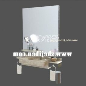 Marble Washbasin With Mirror 3d model