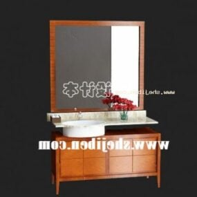Sinki Butik Dengan Kerusi Dan Cermin model 3d