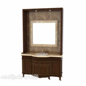 Antique Marble Washbasin With Mirror 3d model