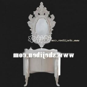 Boutique Washbasin Cabinet With Mirror 3d model