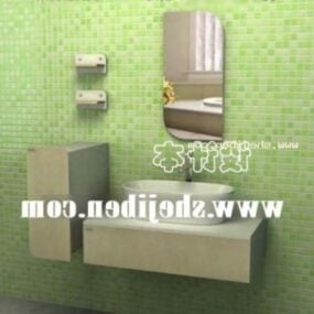 Modern Washbasin With Backwall Mosaic Tiles 3d model