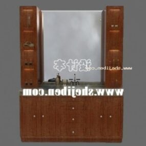 Modern Wine Cabinet Rectangular Shelf 3d model