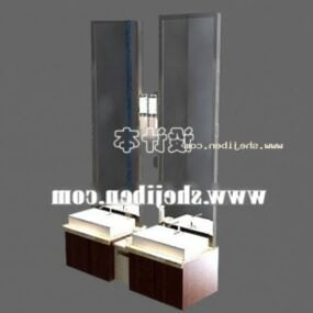 Hotel Washbasin With Dual Mirror 3d model