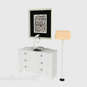 Tv Cabinet With Book Library Decorative 3d model