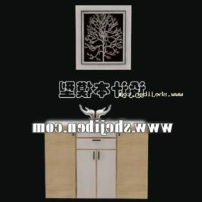 Small Cabinet Furniture With Two Drawers 3d model