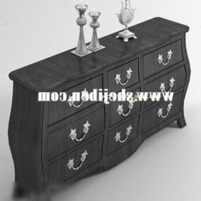 Shoe Cabinet With Wood Frame 3d model