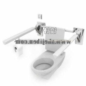 Toilet For Old People With Handle Around 3d model