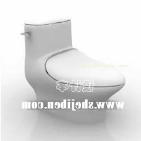 3D-Modell einer modernen Toilette mit glattem Rand