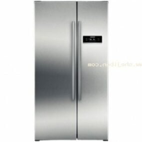 3д модель двухдверного холодильника Siemens Silver