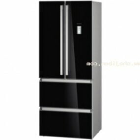 複数のドアのシーメンス冷蔵庫黒色3Dモデル
