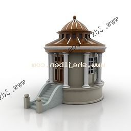 Klassisches 3D-Modell des Pavillongebäudes