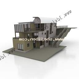 Modern Villa Building Two Storey 3d model