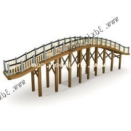 Modelo 3d da ponte de madeira em arco