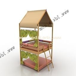 Asian Wood Hut Building 3d-model