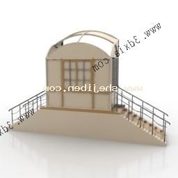 Straßen-Kellertor-Gebäude 3D-Modell