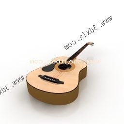 گیتار آکوستیک وود متریال مدل سه بعدی