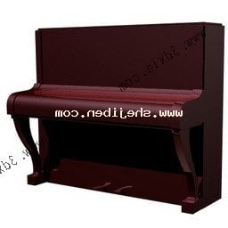 Piano Upright Black Color 3d model