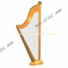 Instrument de harpe dorée