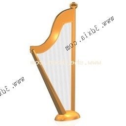 Golden Harp Instrument 3d model