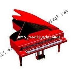 Modelo 3d de piano de cola rojo